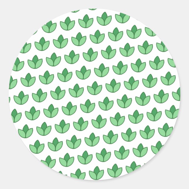 Sticker Rond Feuilles verts personnalisables (Devant)