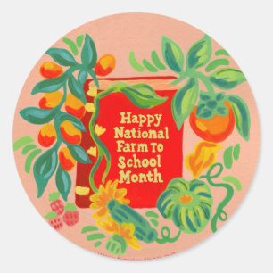 Sticker Rond Feuillet d'autocollant du mois de la ferme nationa