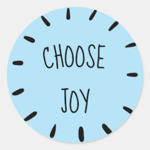 Sticker Rond Feuillet d'autocollant Joy Blue
