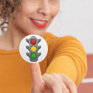 Sticker Rond Feux de circulation Rouge Jaune Vert Signal