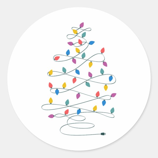 Sticker Rond Feux de Noël (Devant)