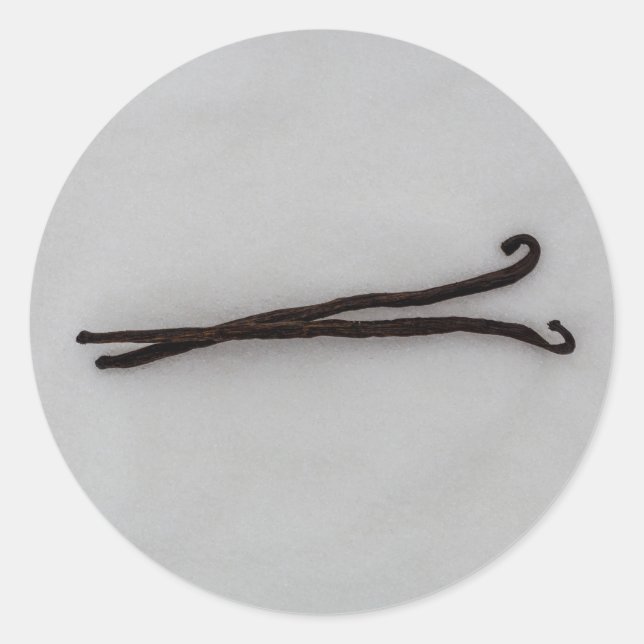 Sticker Rond Fève de vanille avec sucre (Devant)