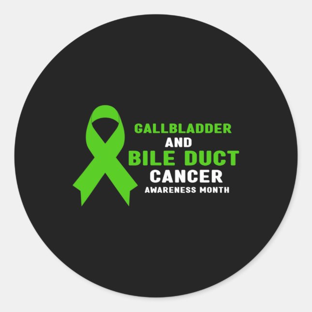 Sticker Rond Février Est Gallbladder Et Bile Duction Cancer Awa (Devant)