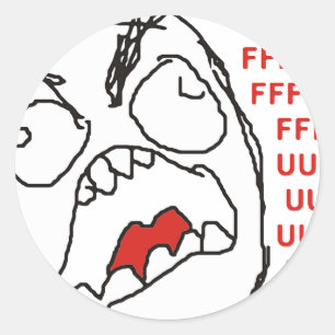 Sticker Rond FFFFFFUUUUUU - Rage !