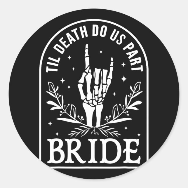 Sticker Rond Fiançailles Mariage de la mariée Halloween Couple  (Devant)