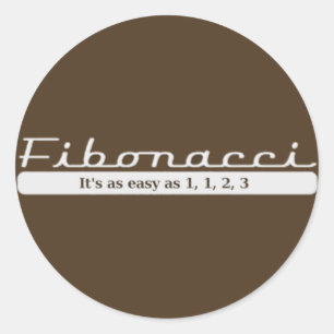 Sticker Rond fibonacci... C'est aussi facile que 1, 1, 2, 3