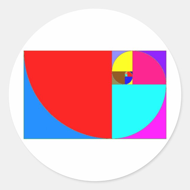 Sticker Rond fibonacci espiral (Devant)