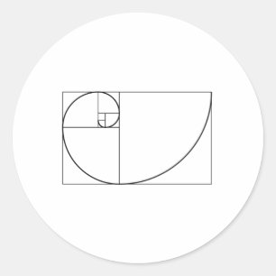 Sticker Rond Fibonacci Spirale Golden Section Géométrie