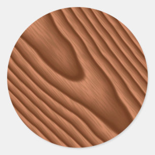 Sticker Rond Fibre de bois Brown texturisée
