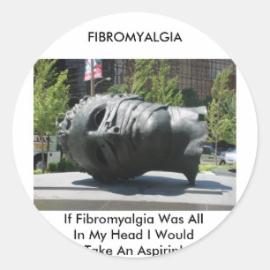 STICKER ROND FIBROMYALGIE-PRENDRE ASPIRIN