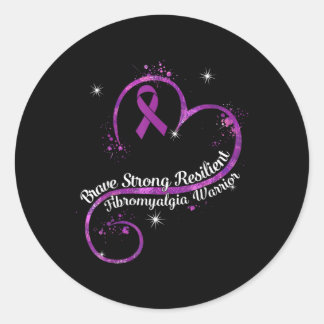 Sticker Rond Fibromyalgie résistante forte Pu de sensibilisatio