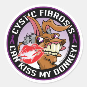 Sticker Rond Fibrose kystique Embrasse mon âne