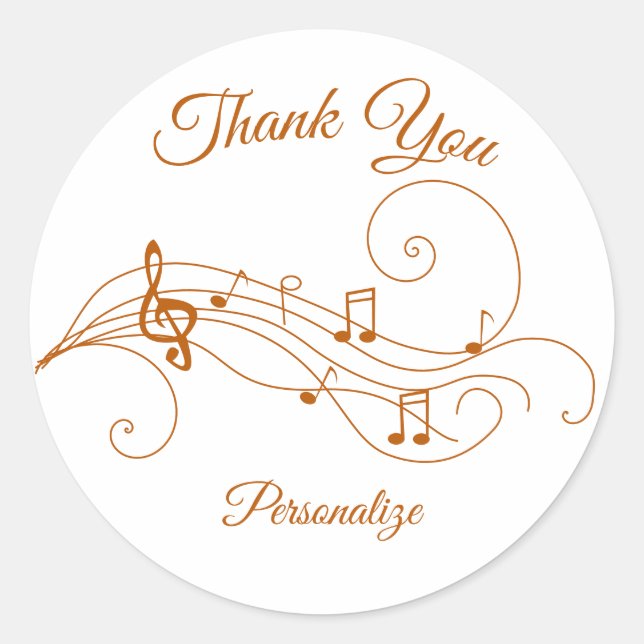 Sticker Rond Fiche musicale Merci de musique Personnaliser (Devant)