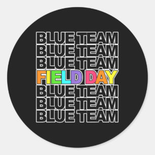 Sticker Rond Field Day Blue Team Color War Camp Team Jeu Compe