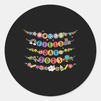 Sticker Rond Field Day Laisser Les Jeux Commencer Mignonne Amit