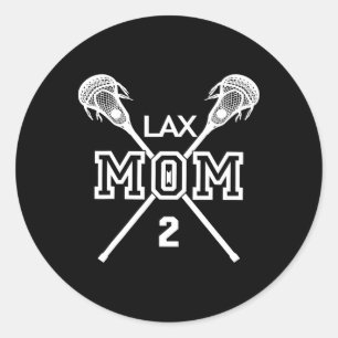 Sticker Rond Fier Amour Lacrosse Maman #2 Joueur Lax Jersey Mot