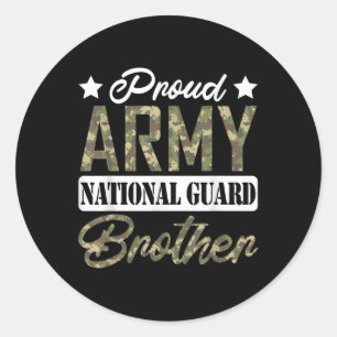 Sticker Rond Fier Armée Garde nationale Frère Famille militaire
