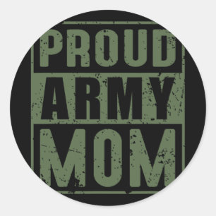 Sticker Rond Fier Armée Maman Américaine Vétérinaire Mères D