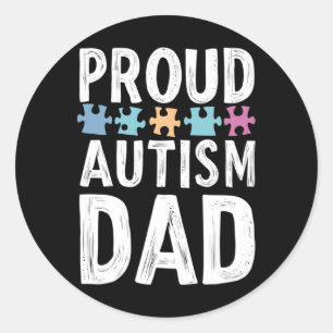 Sticker Rond Fier Autisme Papa - Voix De Force Et D'Amour Sti