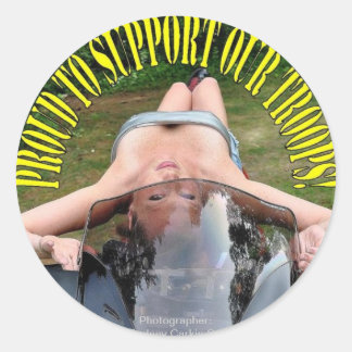 Sticker Rond Fier de soutenir nos troupes Suzuki Hyabusa Circle