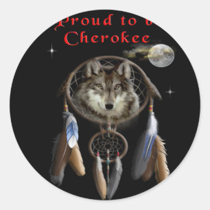 Sticker Rond fier d'être cherokee