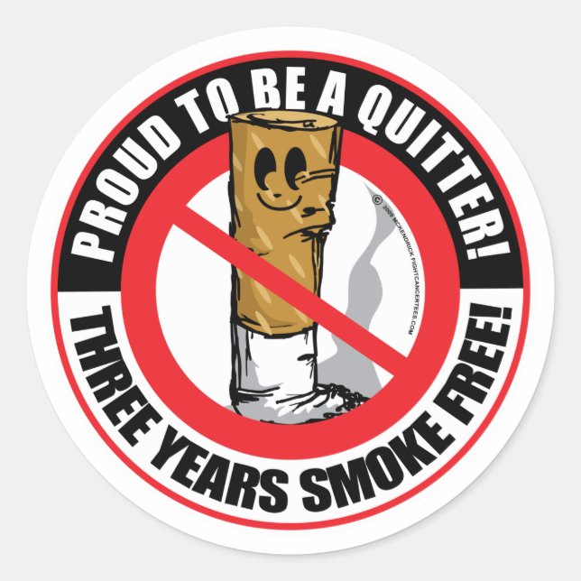 Sticker Rond Fier D'Être Un Quitter 3 Ans (Devant)
