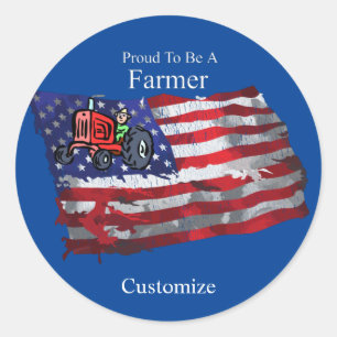 Sticker Rond Fier drapeau paysan patriotique Thunder_Cove