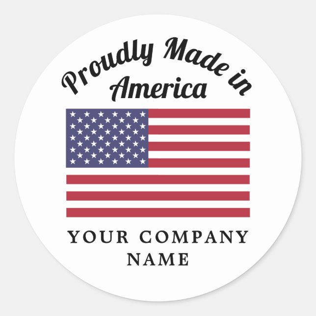 Sticker Rond Fier Fabriqué en Amérique États-Unis Drapeau améri (Devant)