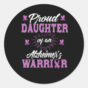 Sticker Rond Fier Fille D'Une Sensibilisation Au Guerrier D'Alz