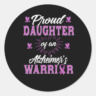 Sticker Rond Fier Fille D'Une Sensibilisation Au Guerrier D'Alz