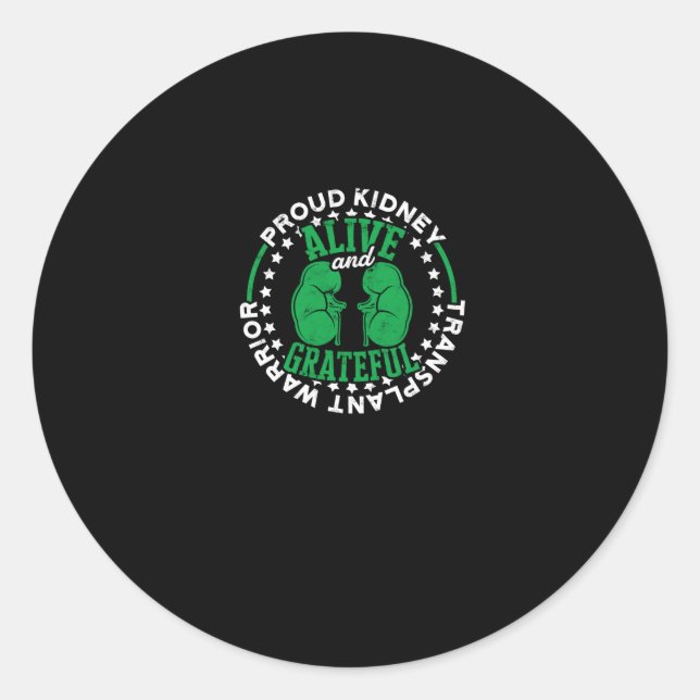 Sticker Rond Fier guerrier de transplantation du rein vivant et (Devant)