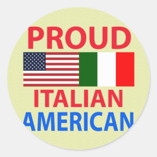 Sticker Rond Fier Italien Américain