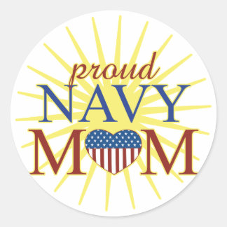 Sticker Rond Fier maman de la marine