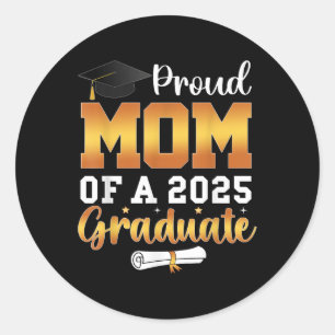 Sticker Rond Fier Maman D'Un 2025 Graduate Senior Cl De 2025 Gr