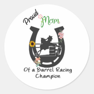 Sticker Rond Fier maman d'un Champion de course de tonneaux T-S