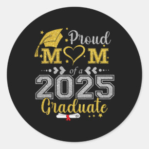 Sticker Rond Fier Maman D'Un Diplômé 2025 Cl Graduation Senior