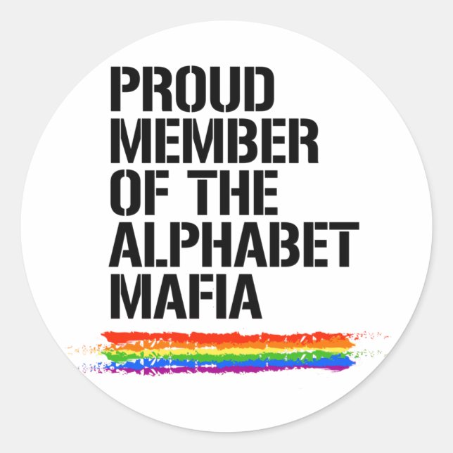 Sticker Rond FIER MEMBRE DU T-shirt ALPHABET MAFIA (Devant)