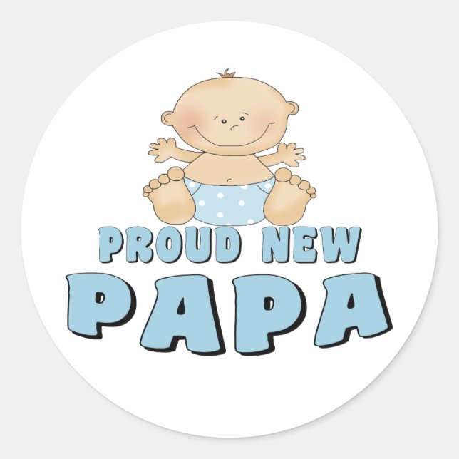 Sticker Rond FIER NOUVEAU Papa Boy (Devant)