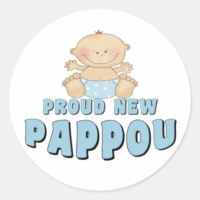Sticker Rond FIER NOUVEAU Pappou Boy (Devant)