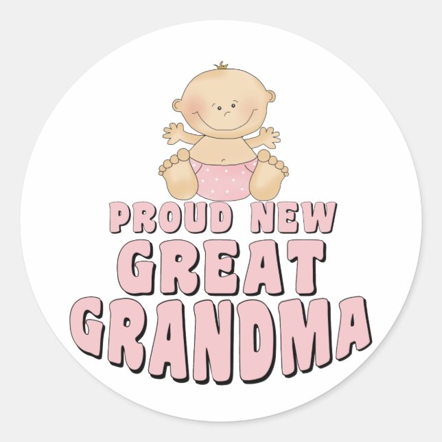 Sticker Rond FIER NOUVEAU T-shirt grand-mère (Devant)