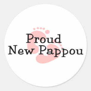 Sticker Rond Fier nouvel Empreintes Pappou Baby Girl