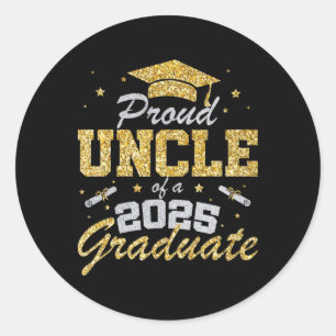 Sticker Rond Fier Oncle D'Un Diplôme Supérieur 2025 Cl De 2025 