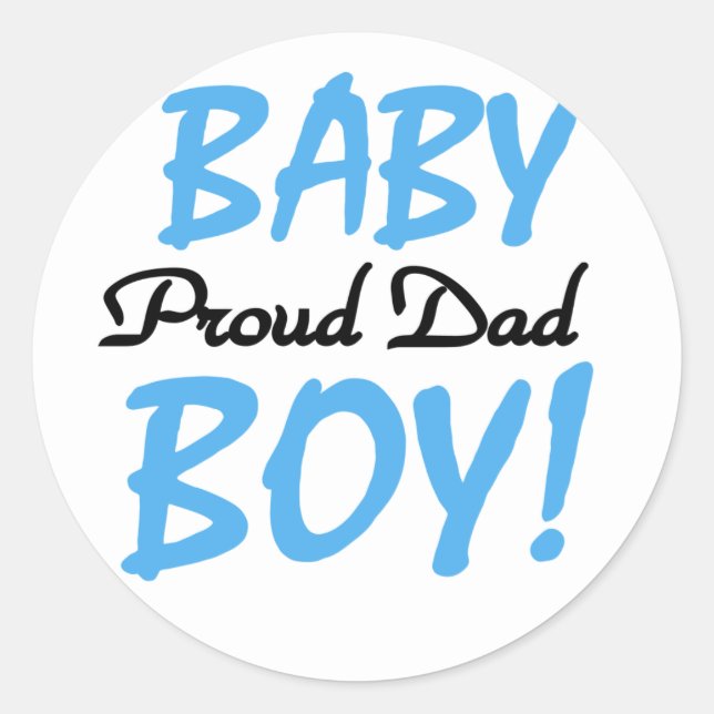 Sticker Rond Fier papa de Baby Boy Tshirts et cadeaux (Devant)
