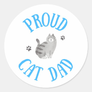 Sticker Rond Fier papa de chat