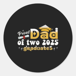 Sticker Rond Fier Papa De Deux Cl De 2025 Diplômés Twins Gradua