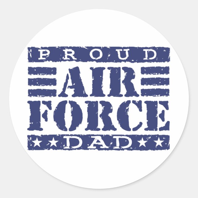 Sticker Rond Fier papa de la force aérienne (Devant)