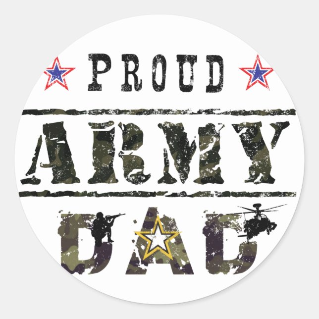 Sticker Rond Fier papa de l'armée (Devant)