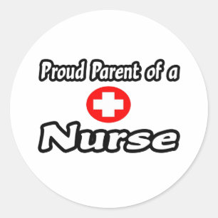 Sticker Rond Fier parent d'une infirmière