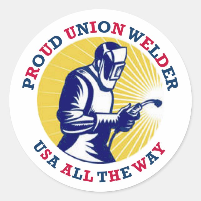 Sticker Rond Fier Union Welder USA (Devant)