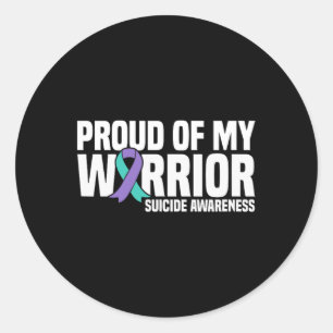 Sticker Rond Fière De Mon Guerrier Prévention Du Suicide Sensib
